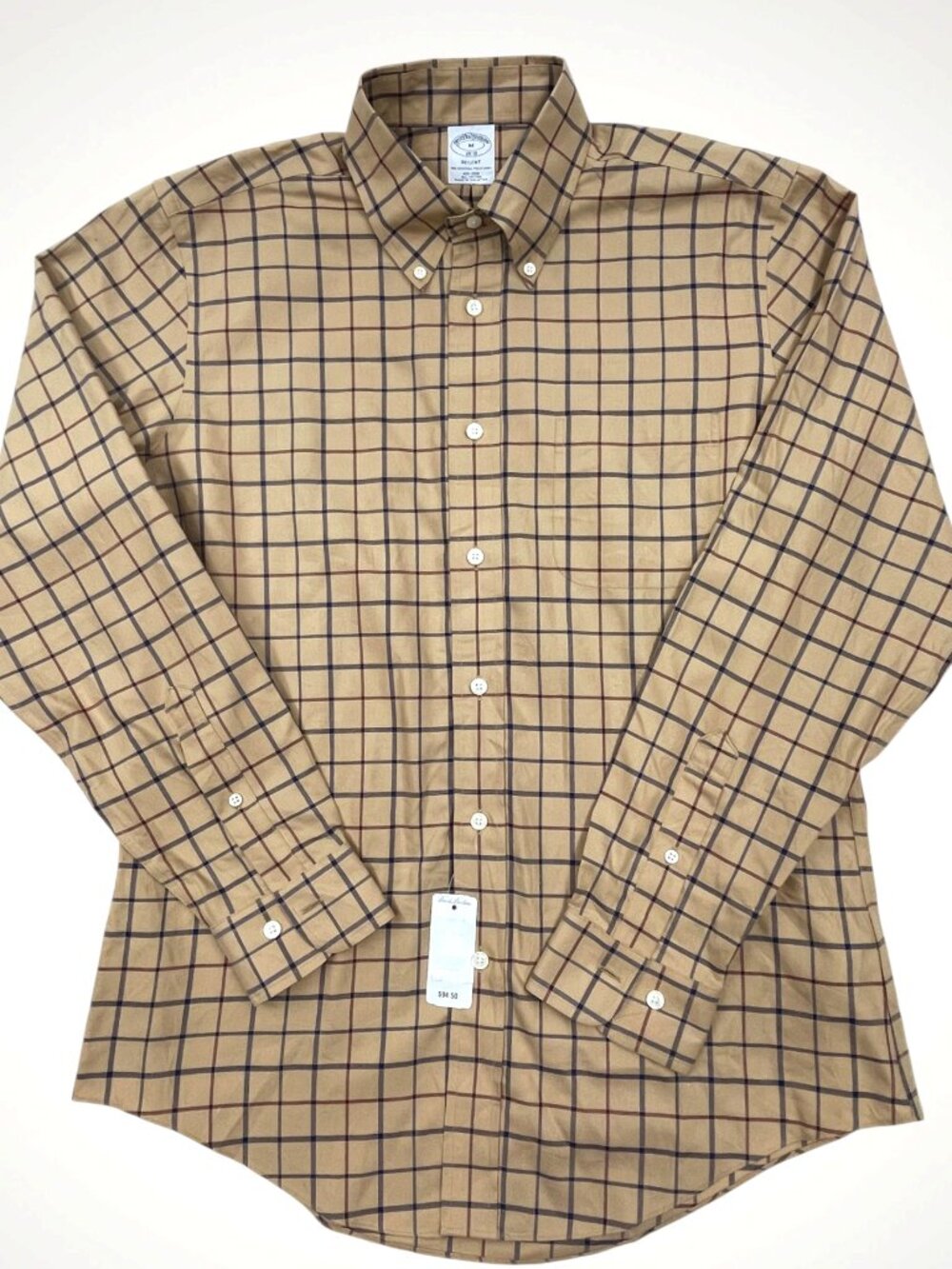 BROOKS BROTHERS Regent Shirt Non Iron Cotton Plaid Button Down Dress NWT Men’s M